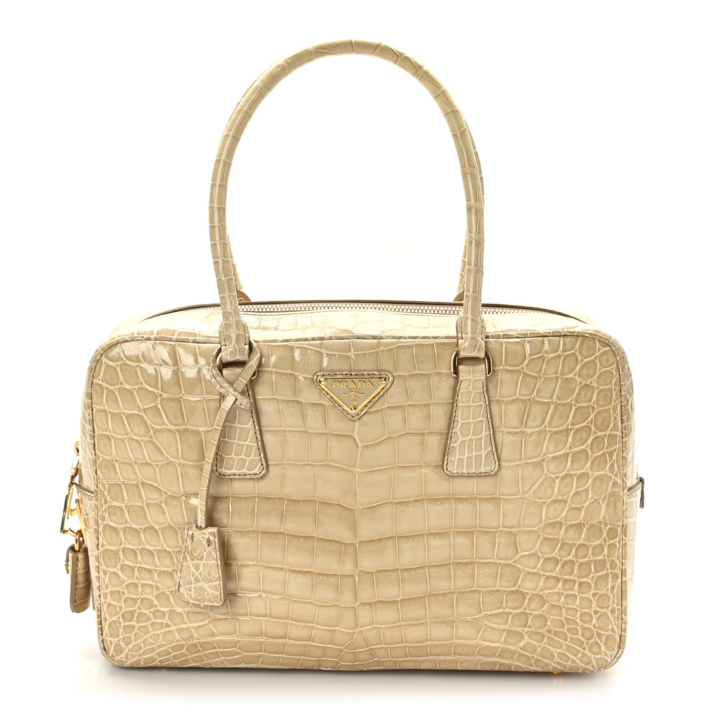 Crocodile Bauletto Bag Beige