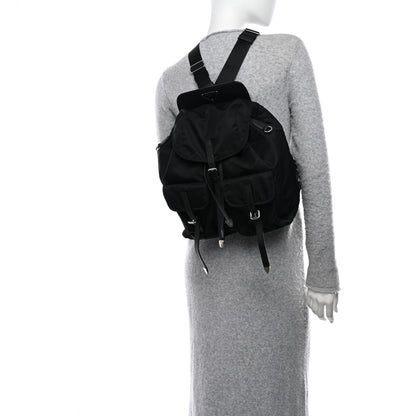 Prada Nylon Vela Saffiano Medium Backpack Black 2 of 12