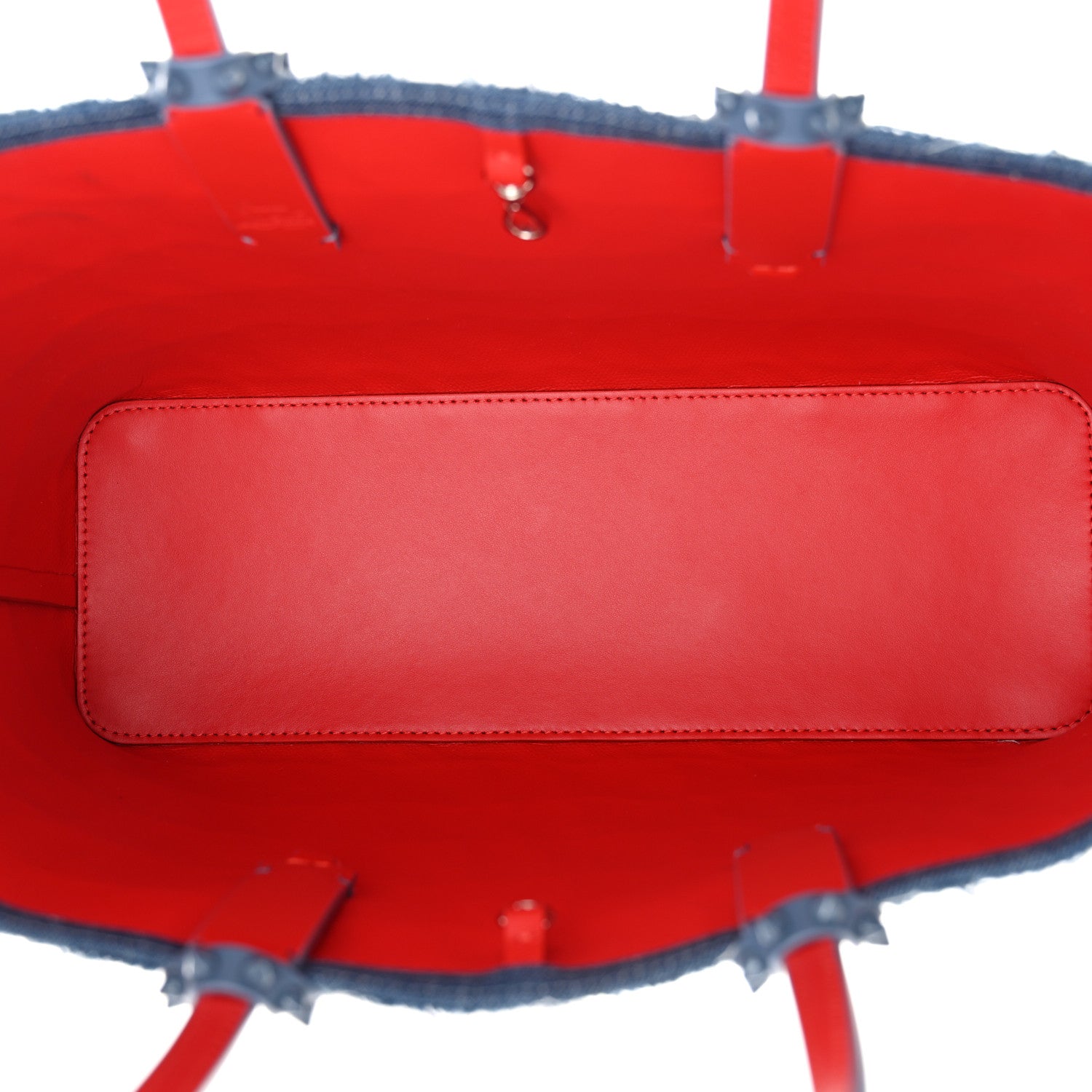 Christian Louboutin Denim Embroidered Spikes East West Cabata Tote Blue 6 of 12