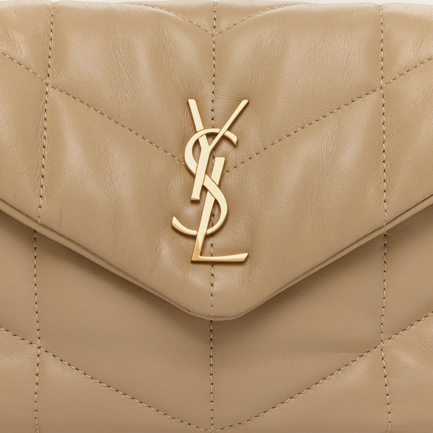 Lambskin Quilted Toy Loulou Puffer Monogram Chain Satchel Nude Powder