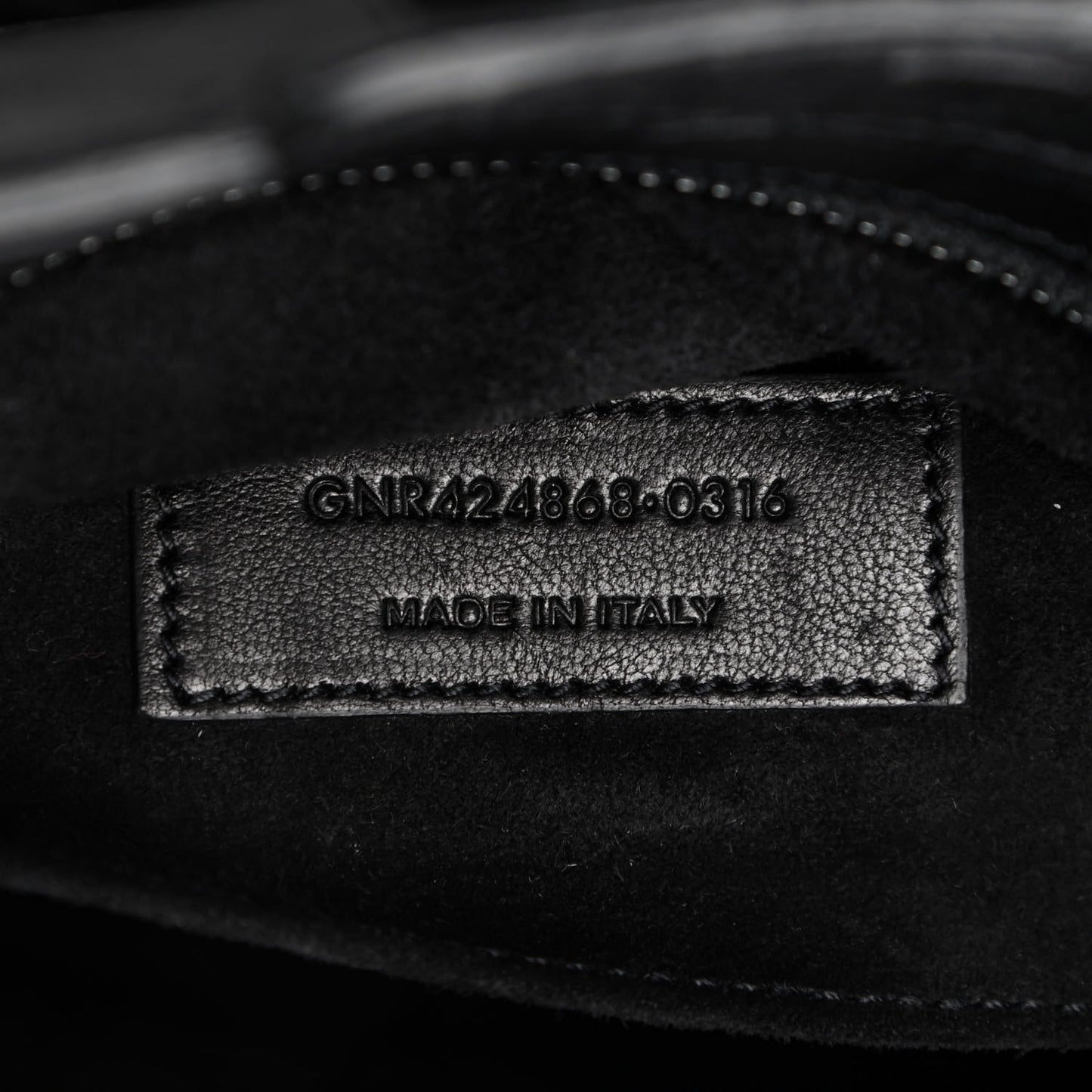 Calfskin Crocodile Embossed Monogram Baby Cabas Black