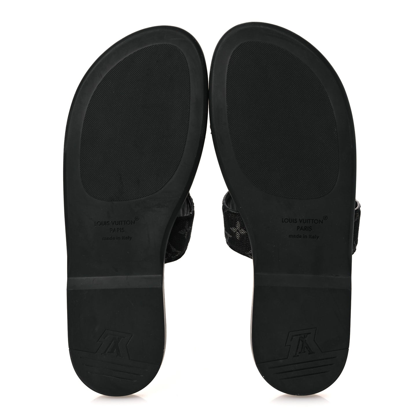 Monogram Denim Mens LV Oasis Mules 9.5 Black