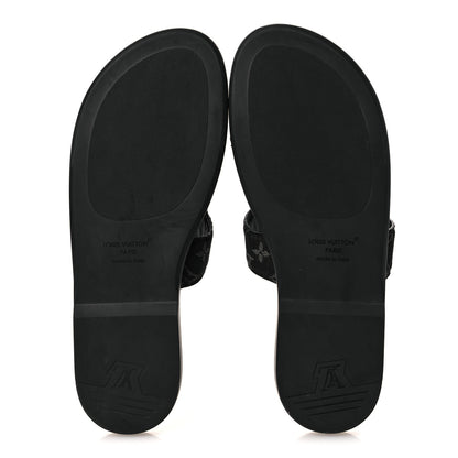 Louis Vuitton Monogram Denim Mens LV Oasis Mules 9.5 Black 7 of 11