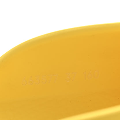 Gucci Rubber GG Monogram Perforated Elea Platform 55mm Lug Sole Sandals 37 Smile Yellow 9 of 11