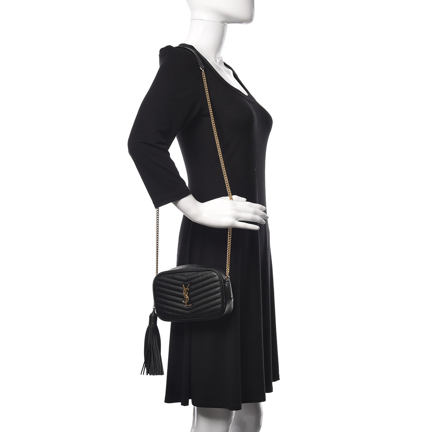 Grain De Poudre Matelasse Monogram Mini Lou Camera Bag Black