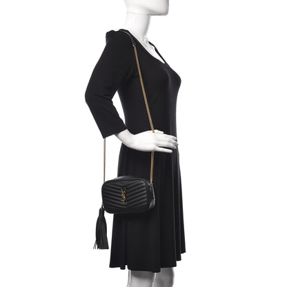 Saint Laurent Grain De Poudre Matelasse Monogram Mini Lou Camera Bag Black 2 of 13