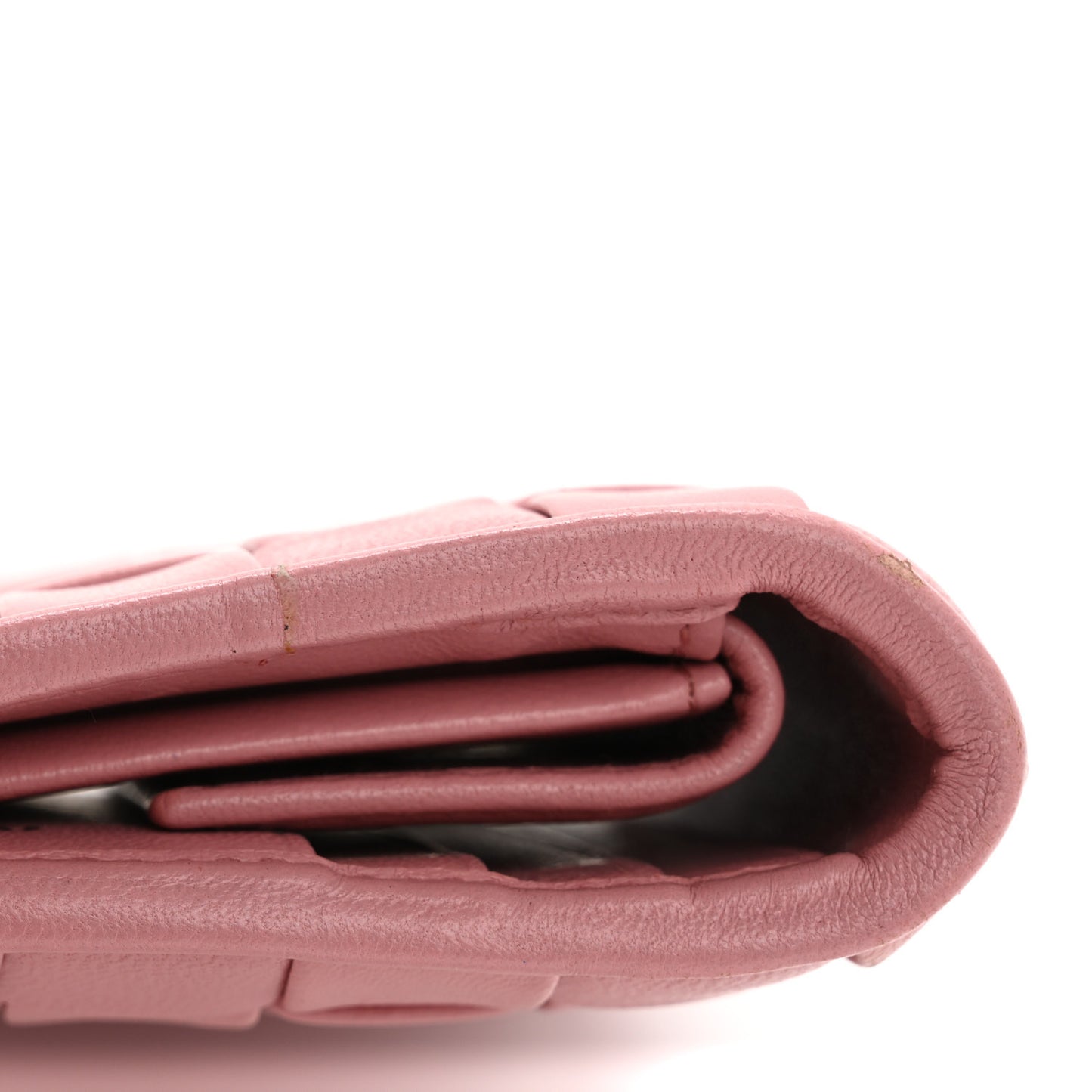 Nappa Intreccio Bi-Fold Compact Wallet Rosa