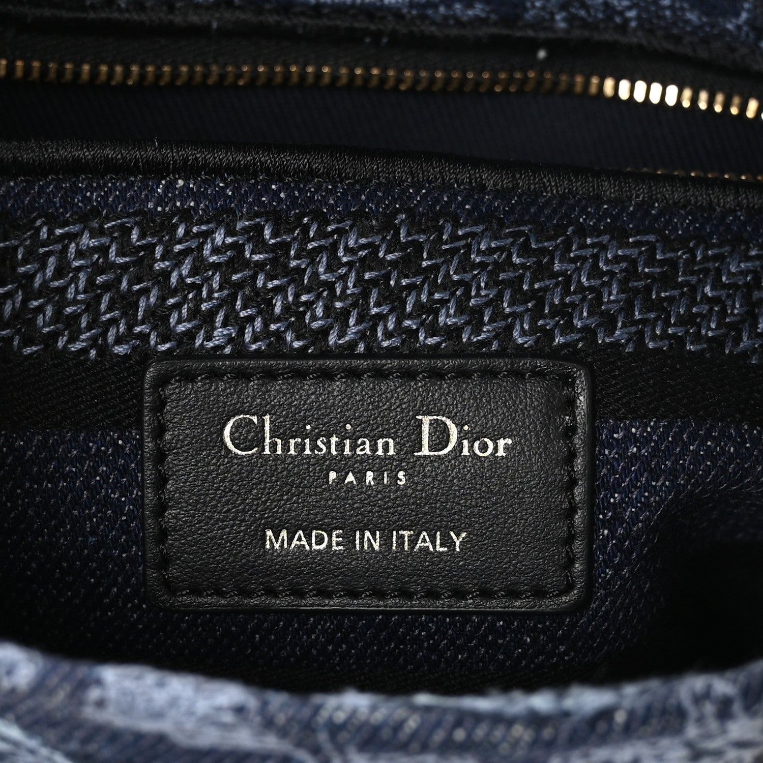 Christian Dior Canvas Toile De Jouy Reverse Embroidered Medium Lady D-Lite Navy Blue 6 of 11