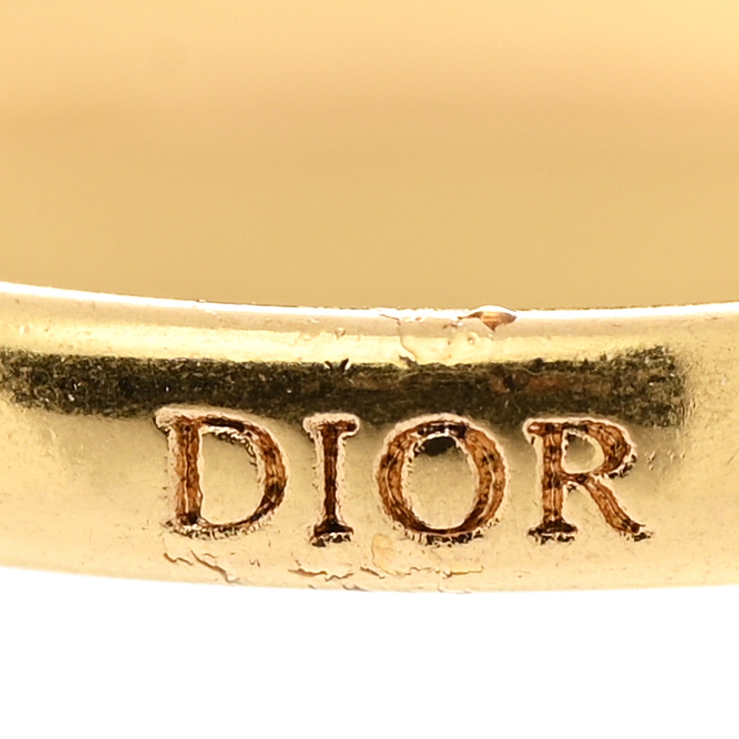 Christian Dior Metal Crystal Glass Petit CD Baroque Ring M 52 6