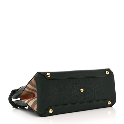 Burberry Derby Calfskin House Check Medium Banner Tote Dark Bottle Green 4 of 13