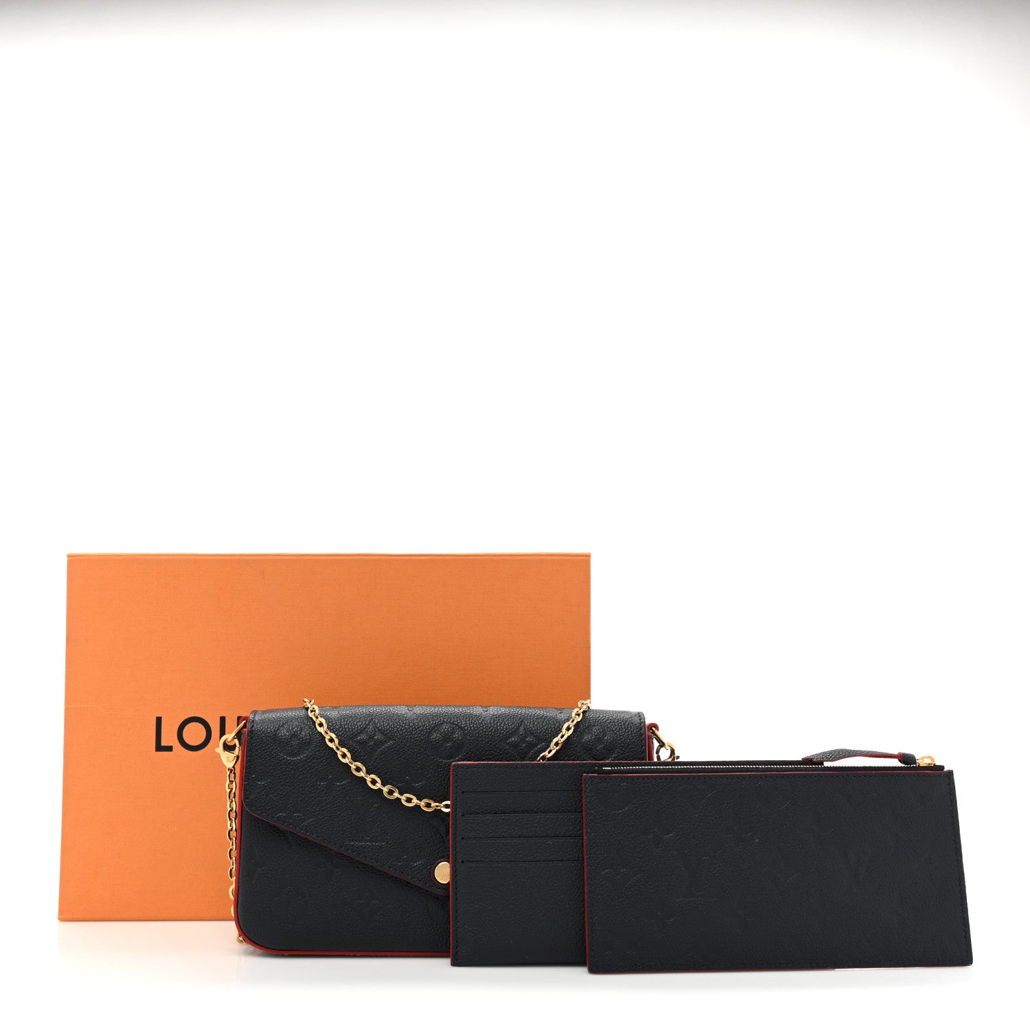 Louis Vuitton Empreinte Pochette Felicie Chain Wallet Marine Rouge 17 of 17