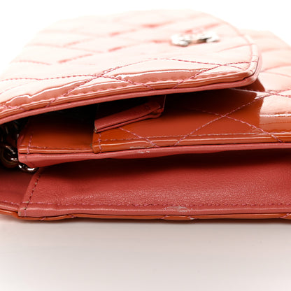 Chanel Patent Quilted Wallet On Chain WOC Coral 12 of 16