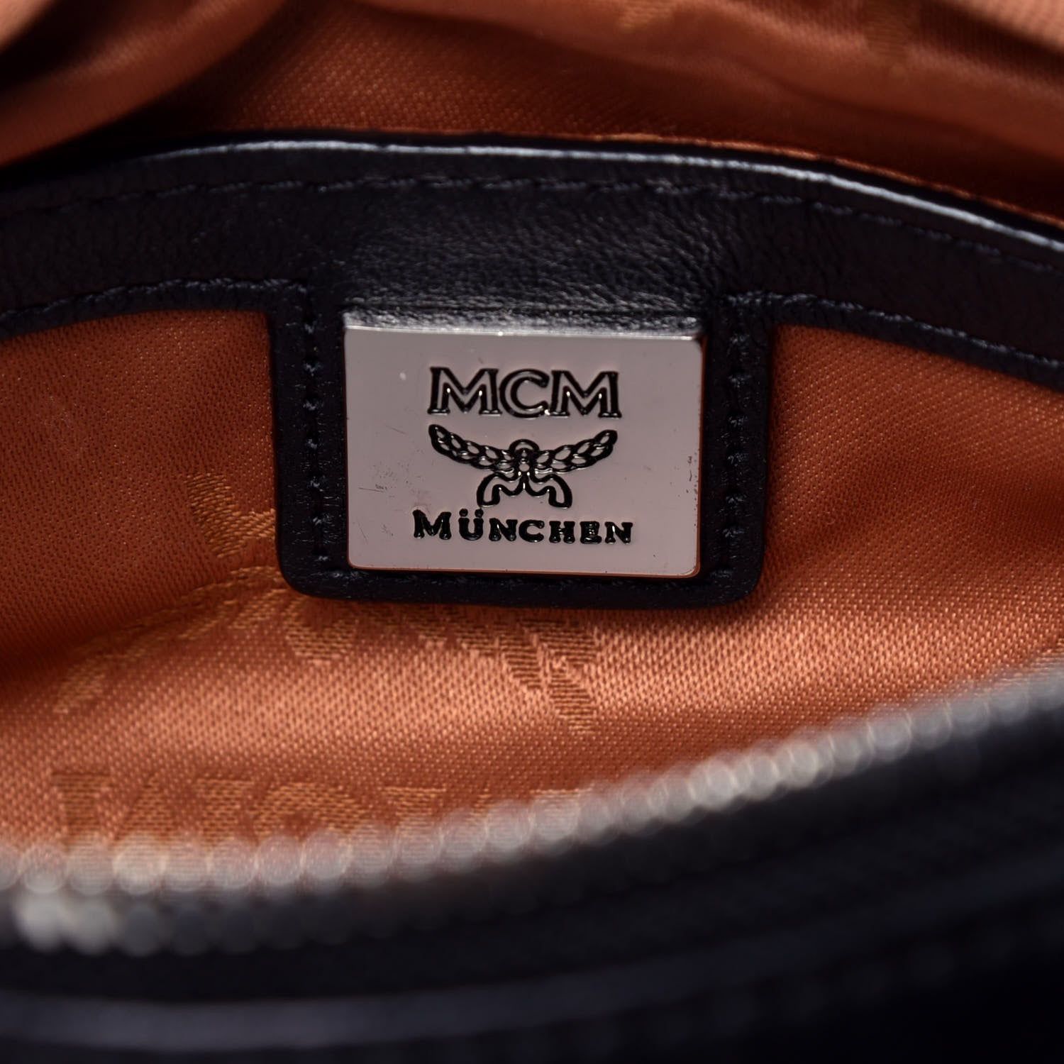 MCM Visetos Waist Bag Black Cognac 5 of 9