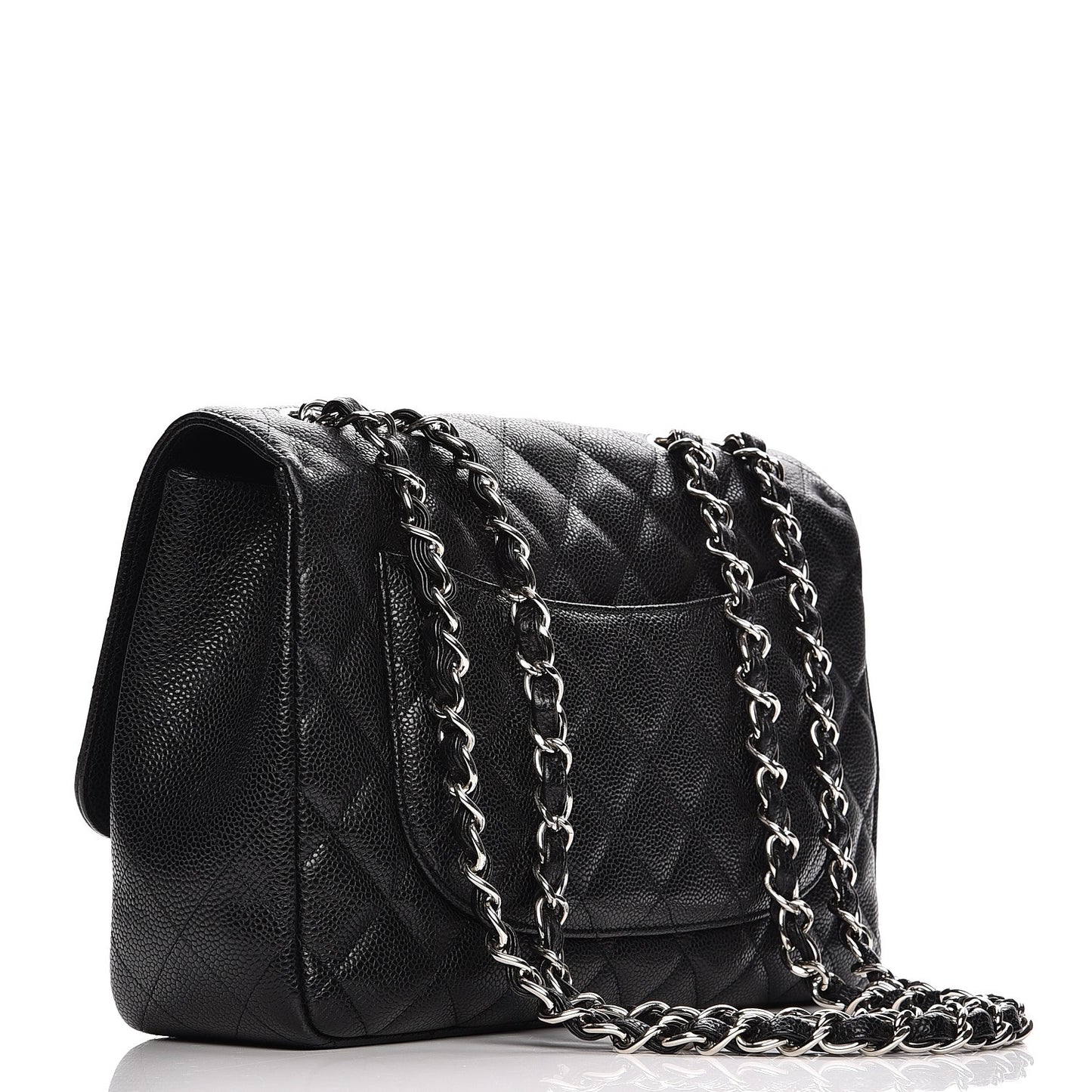 Caviar Quilted Jumbo Single Flap Black