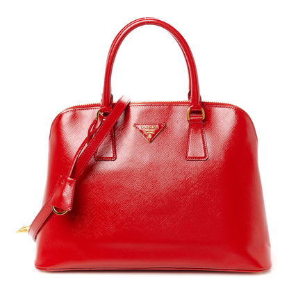 Prada Saffiano Vernice Medium Promenade Tote Rosso 1 of 12