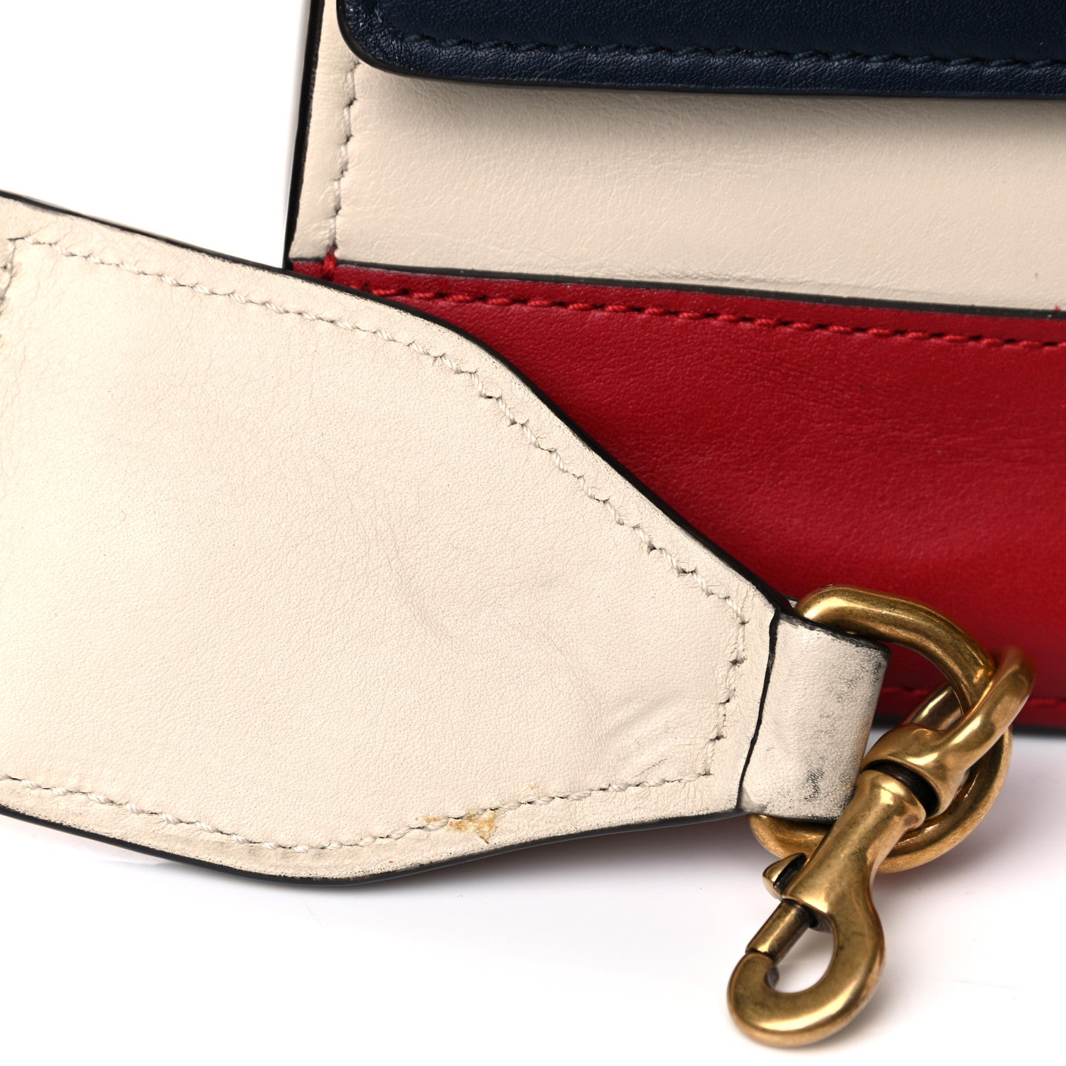 Gucci Calfskin Bamboo Web Mini Dionysus Top Handle Bag White Blue Hibiscus Red 26 of 29