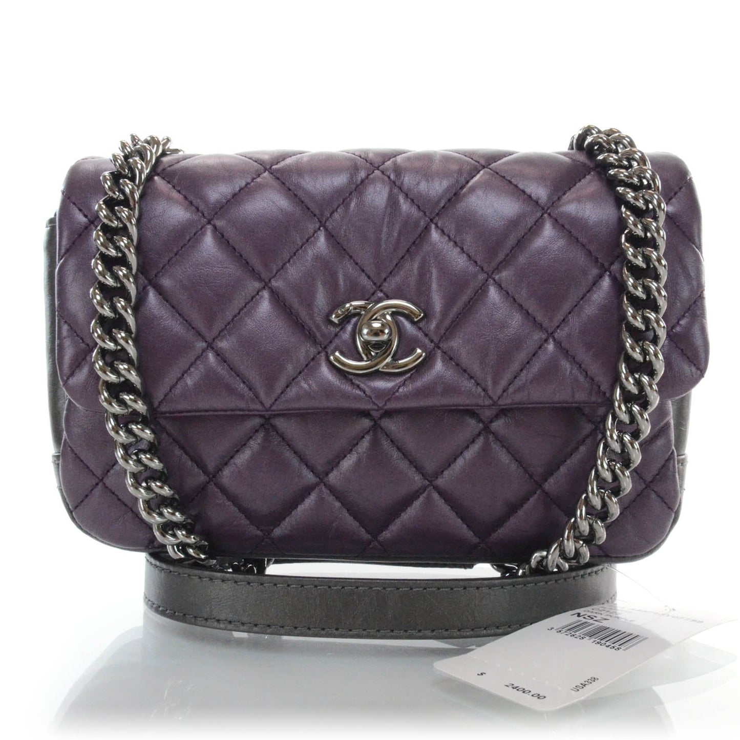 Calfskin Mineral Nights Mini Flap Dark Purple