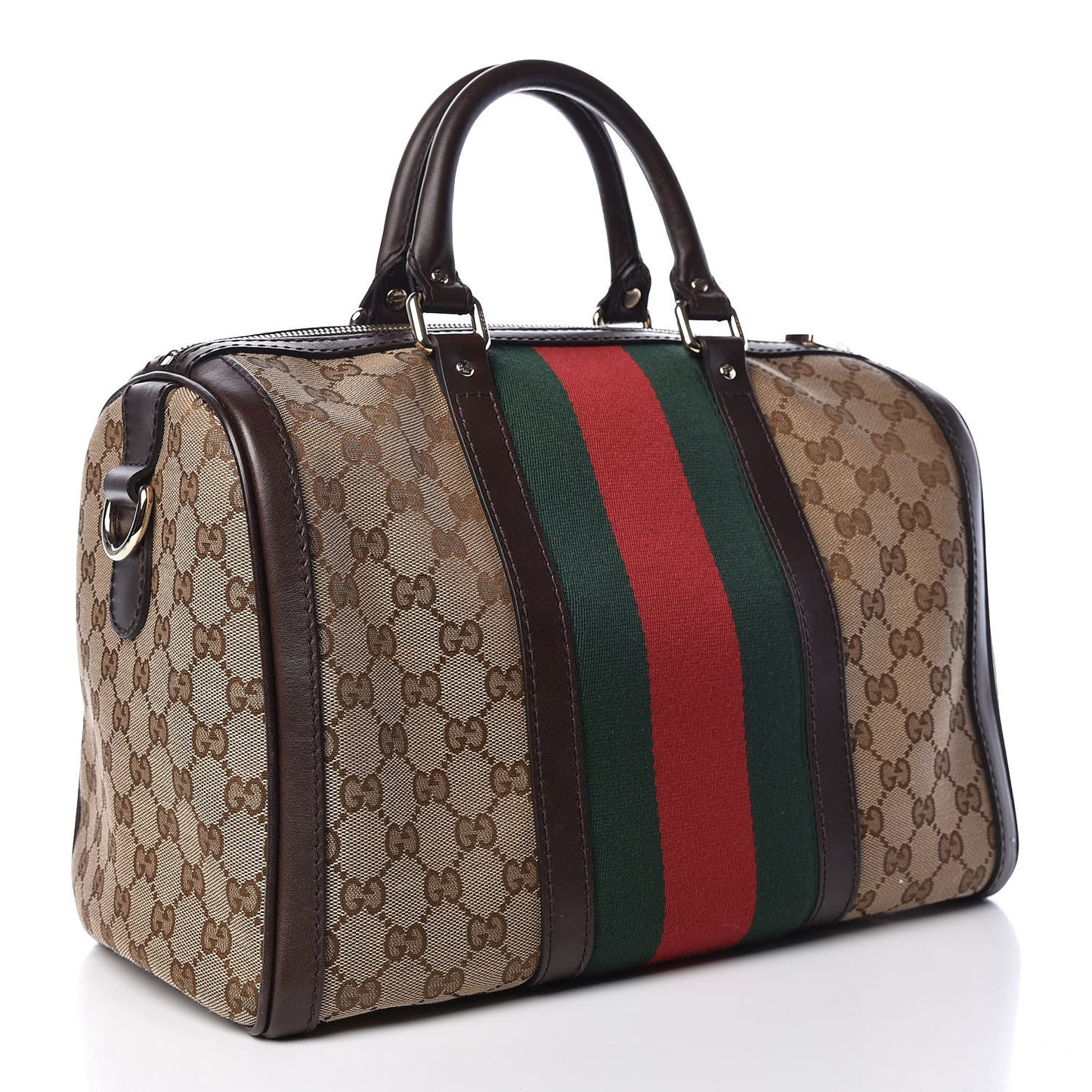 Monogram Vintage Web Medium Boston Dark Brown