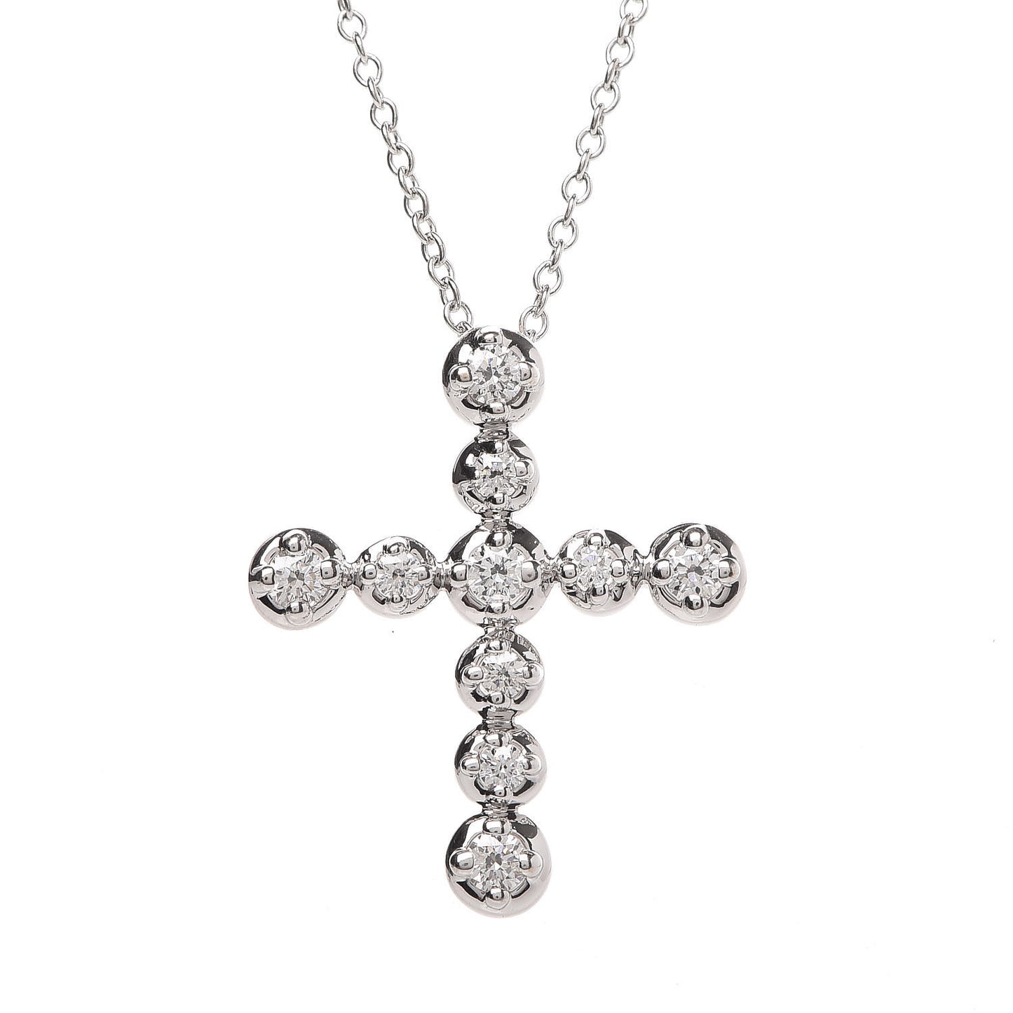 18K White Gold Diamond Paloma Picasso Tenderness Cross Pendant Necklace