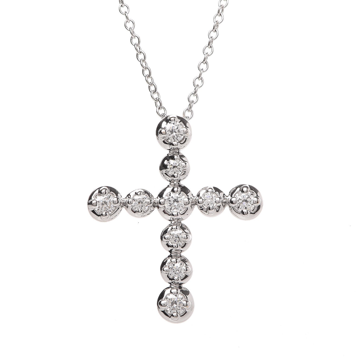 Tiffany 18K White Gold Diamond Paloma Picasso Tenderness Cross Pendant Necklace 4 of 7