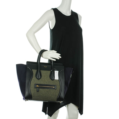 Celine Smooth Calfskin Felt Mini Tri-Color Luggage Khaki 2 of 8