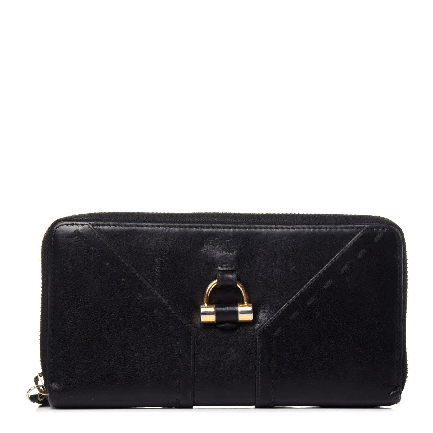 Saint Laurent Buffalo Muse Zip Around Wallet Black 1 of 12