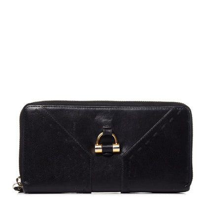 Saint Laurent Buffalo Muse Zip Around Wallet Black 1 of 12