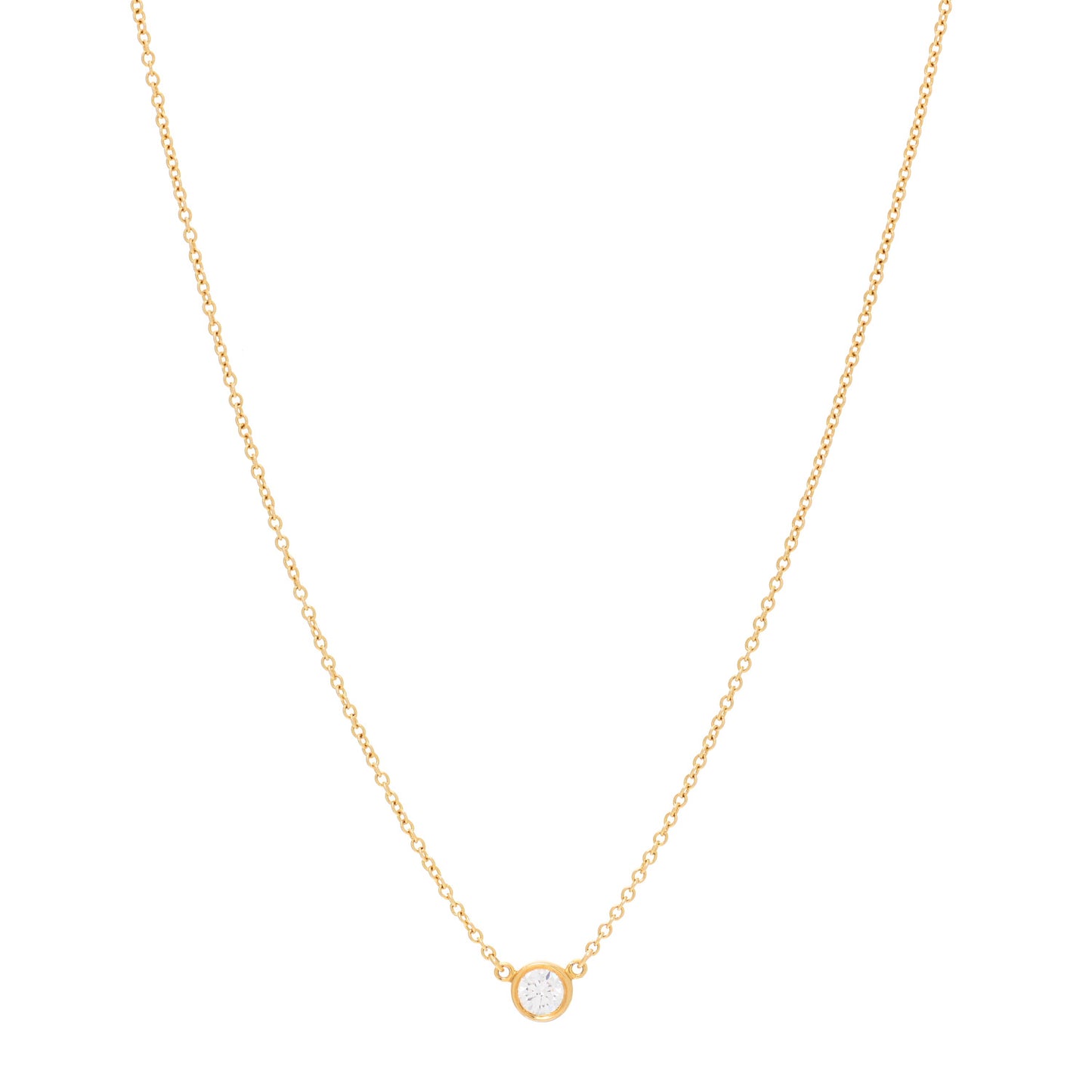 18K Yellow Gold Diamond .19ct Elsa Peretti Diamonds by the Yard Pendant Necklace