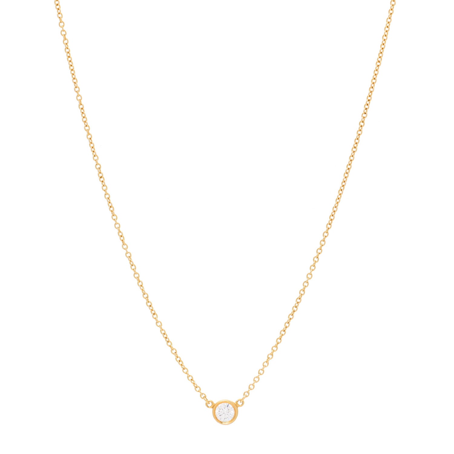 Tiffany 18K Yellow Gold Diamond .19ct Elsa Peretti Diamonds by the Yard Pendant Necklace 1 of 8