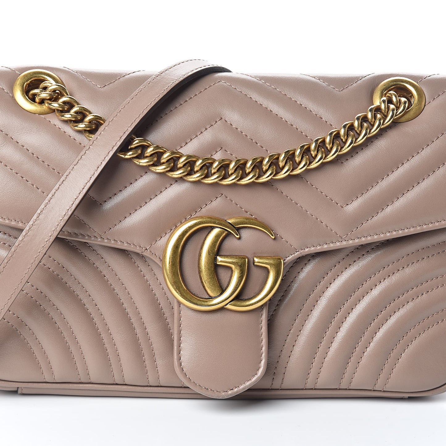 Calfskin Matelasse Small GG Marmont Shoulder Bag Porcelain Rose