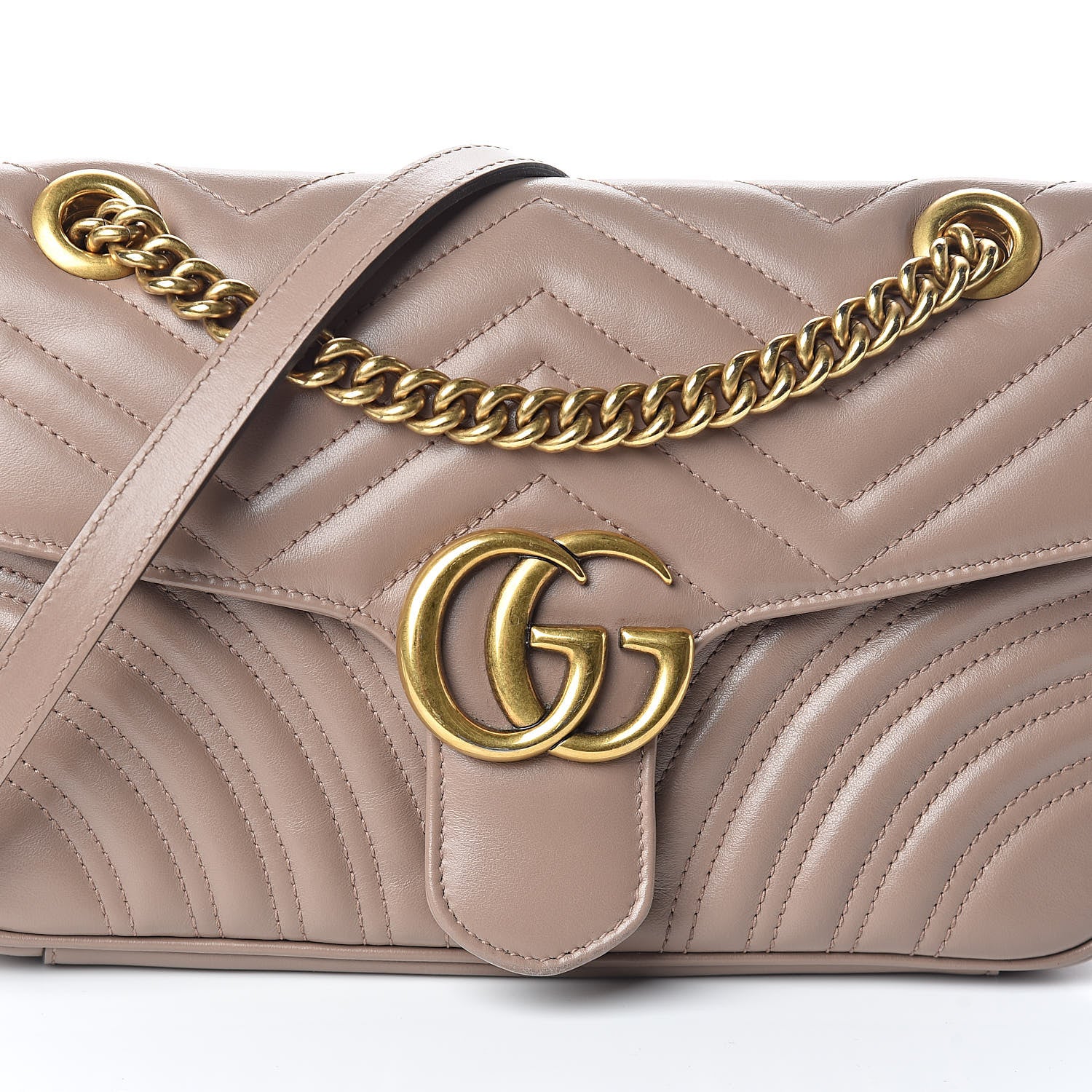 Gucci Calfskin Matelasse Small GG Marmont Shoulder Bag Porcelain Rose 9 of 11