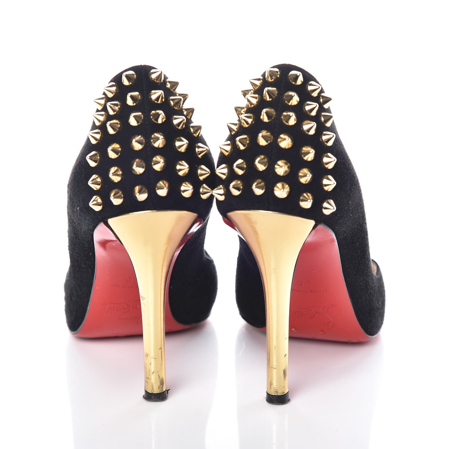 Suede Spiked Zappa 100 Pumps 35 Black Gold