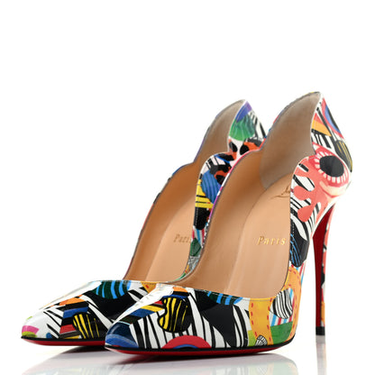Christian Louboutin Patent Sapeur Hot Chick 100 Pumps 37.5 Multicolor 3 of 8