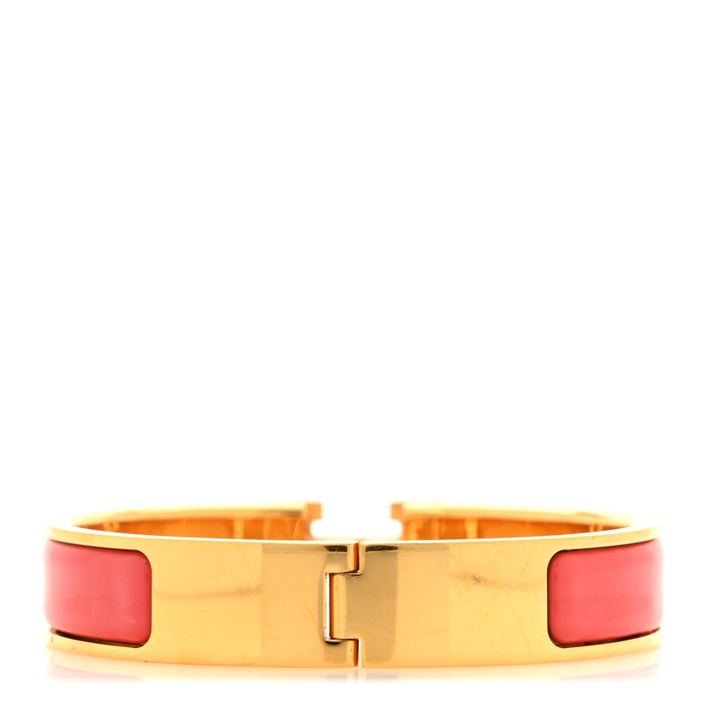 Enamel Narrow Clic Clac H Bracelet PM Rouge Corail
