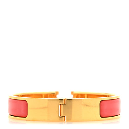 Hermes Enamel Narrow Clic Clac H Bracelet PM Rouge Corail 3 of 5