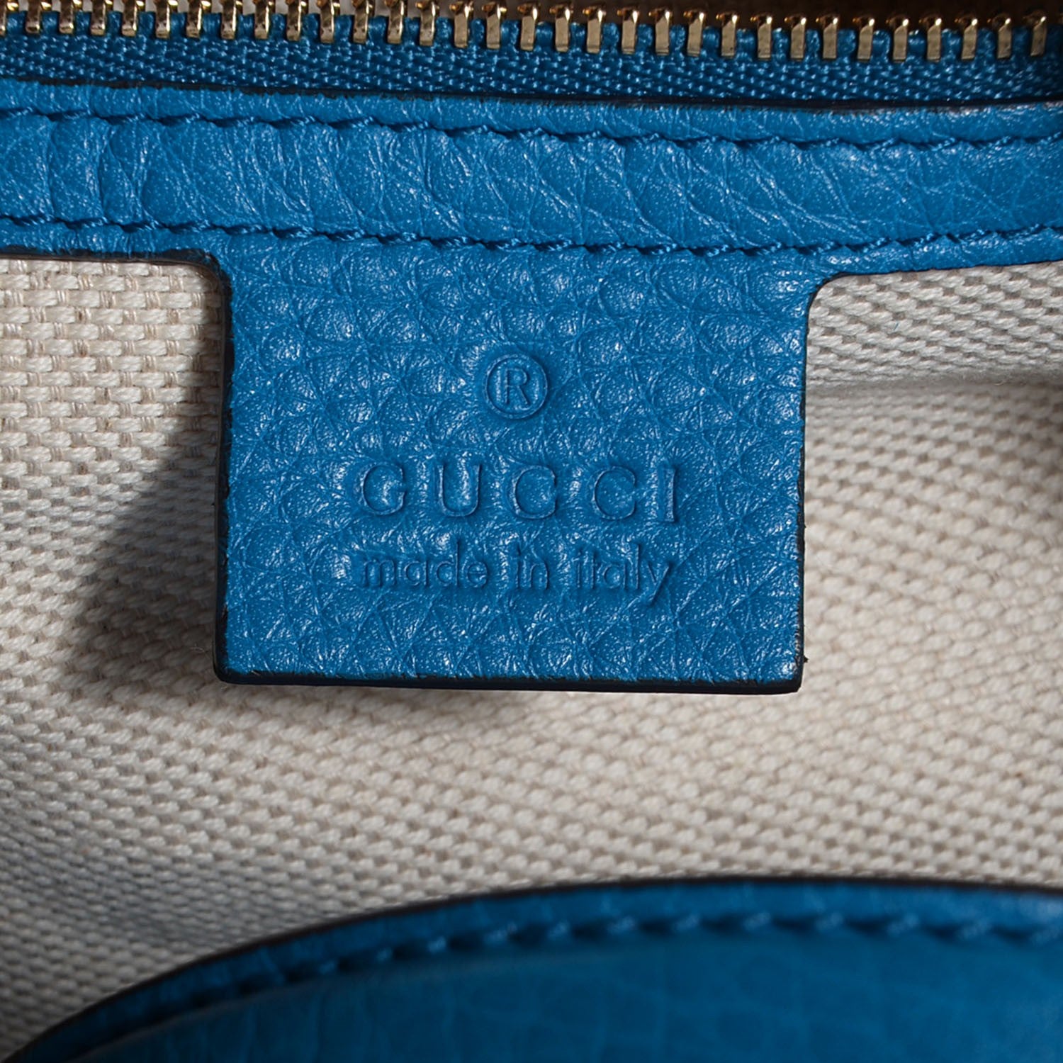 Gucci Calfskin Medium Soho Boston Riviera Blue 6 of 9