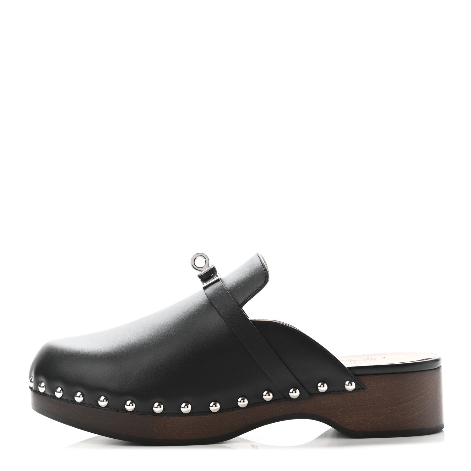 Hermes Calfskin Carlotta Mules 38 Black 1 of 7