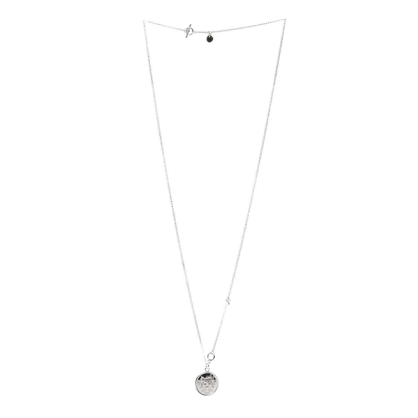 Sterling Silver 18K Rose Gold GM Ex-Libris Long Pendant Necklace