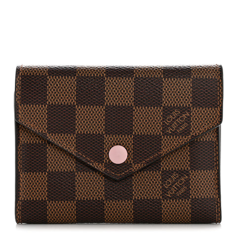 Damier Ebene Victorine Wallet Rose Ballerine
