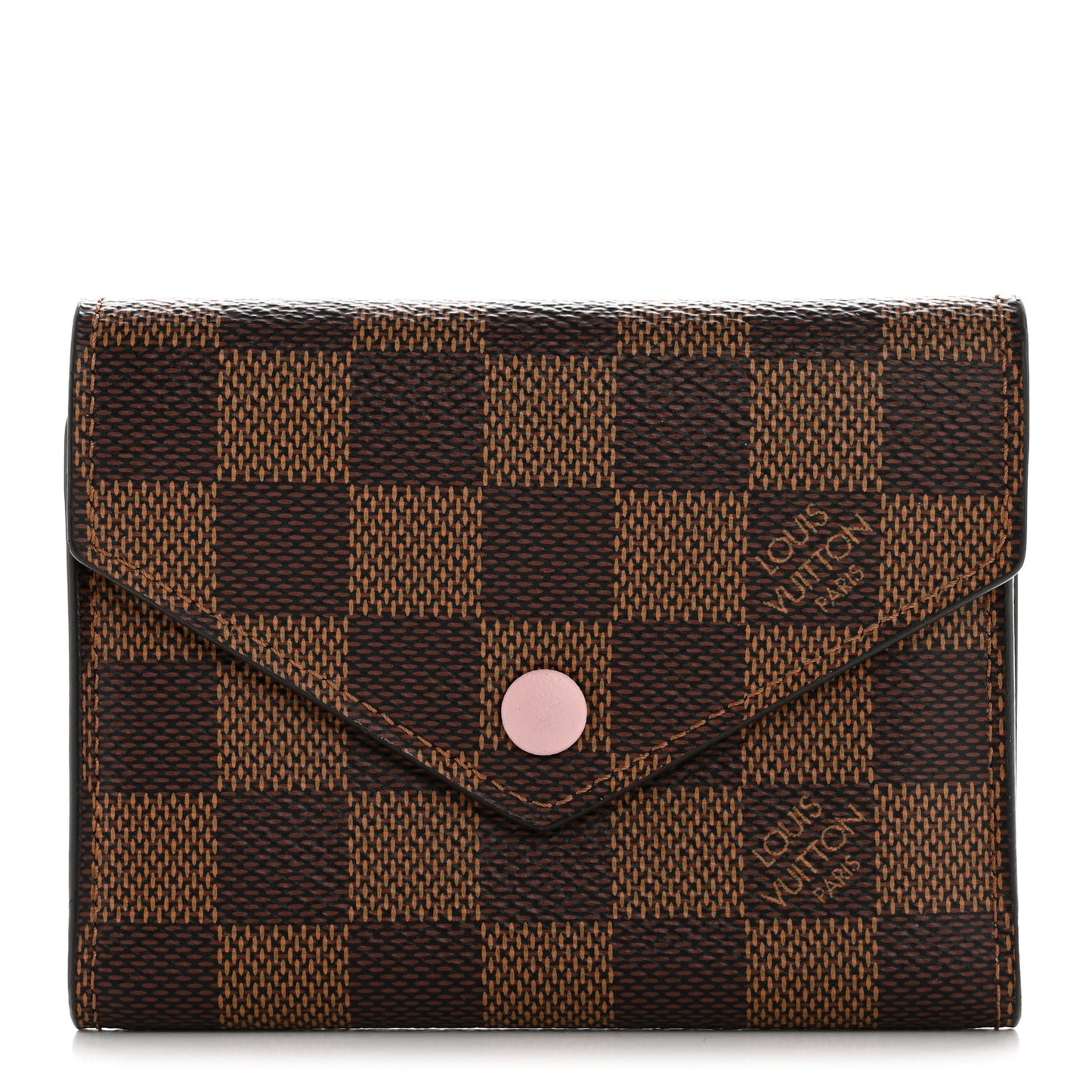 Damier Ebene Victorine Wallet Rose Ballerine
