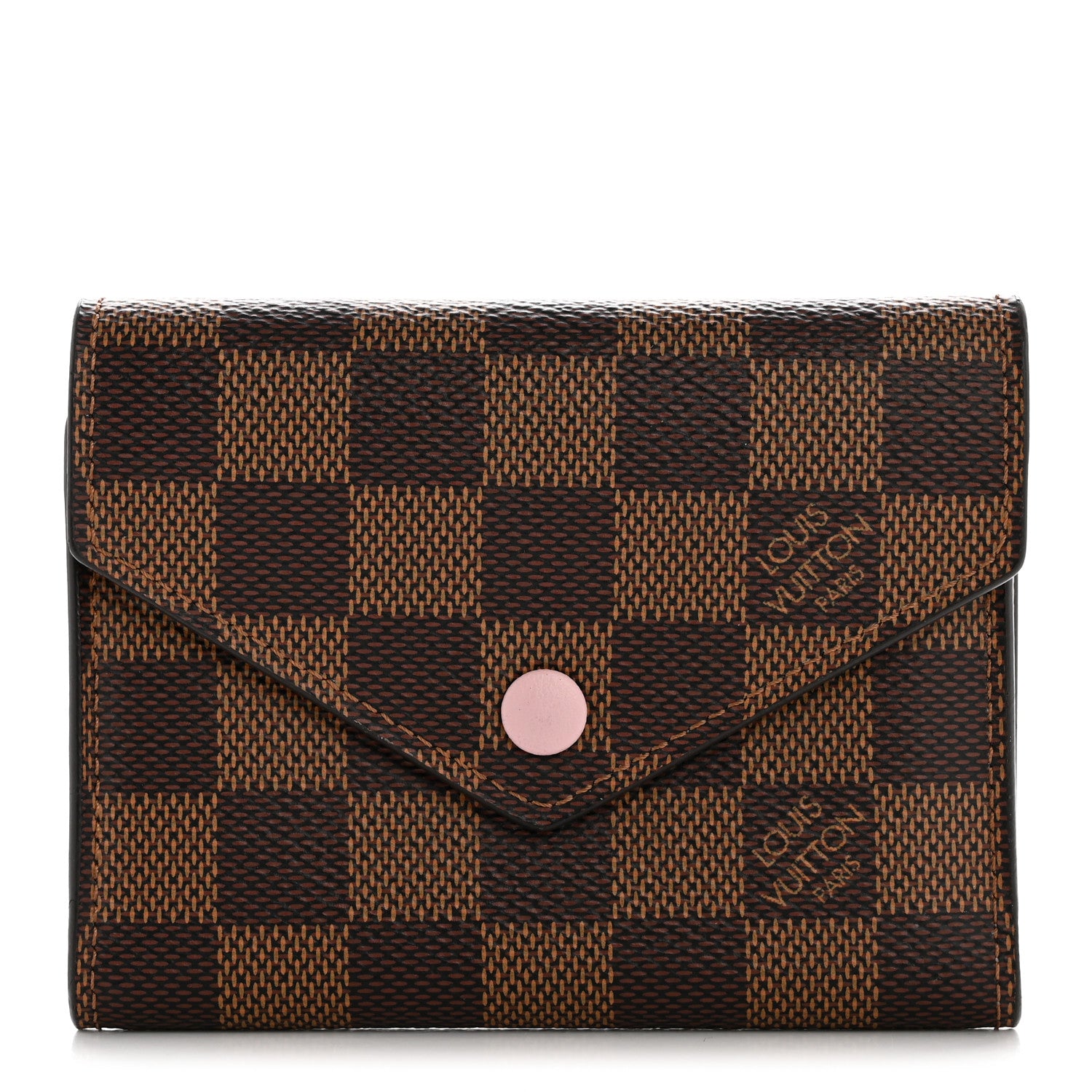 Louis Vuitton Damier Ebene Victorine Wallet Rose Ballerine 1 of 8