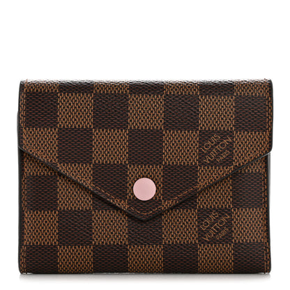 Louis Vuitton Damier Ebene Victorine Wallet Rose Ballerine 1 of 8