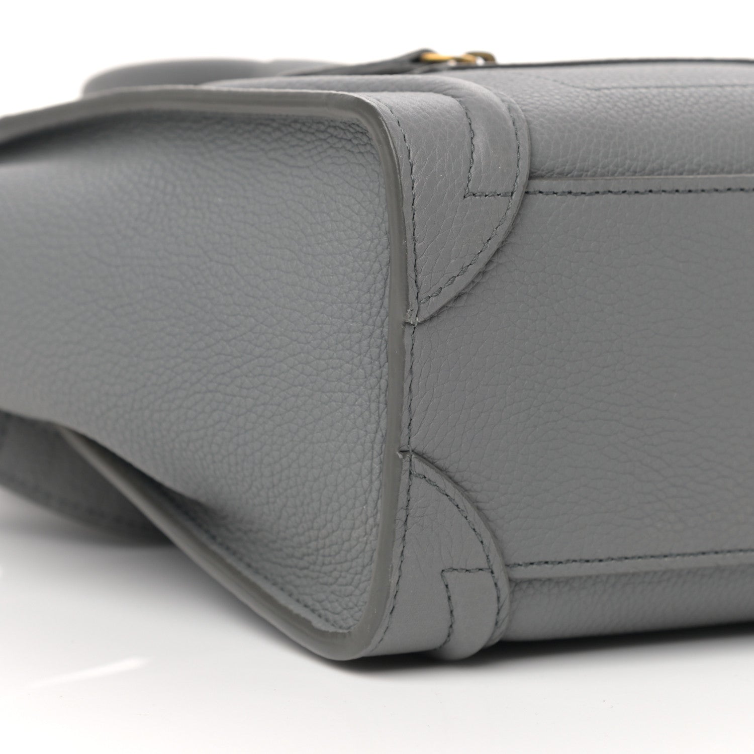 Celine Drummed Calfskin Nano Luggage Kohl 17 of 21