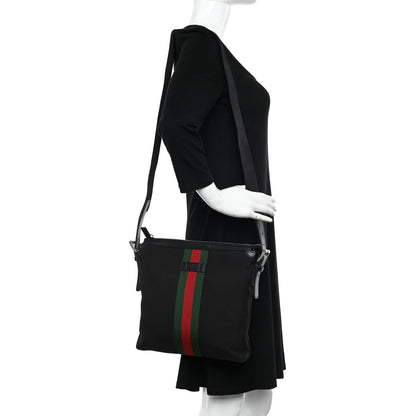 Gucci Techno Canvas Web Messenger Bag Black 2 of 10