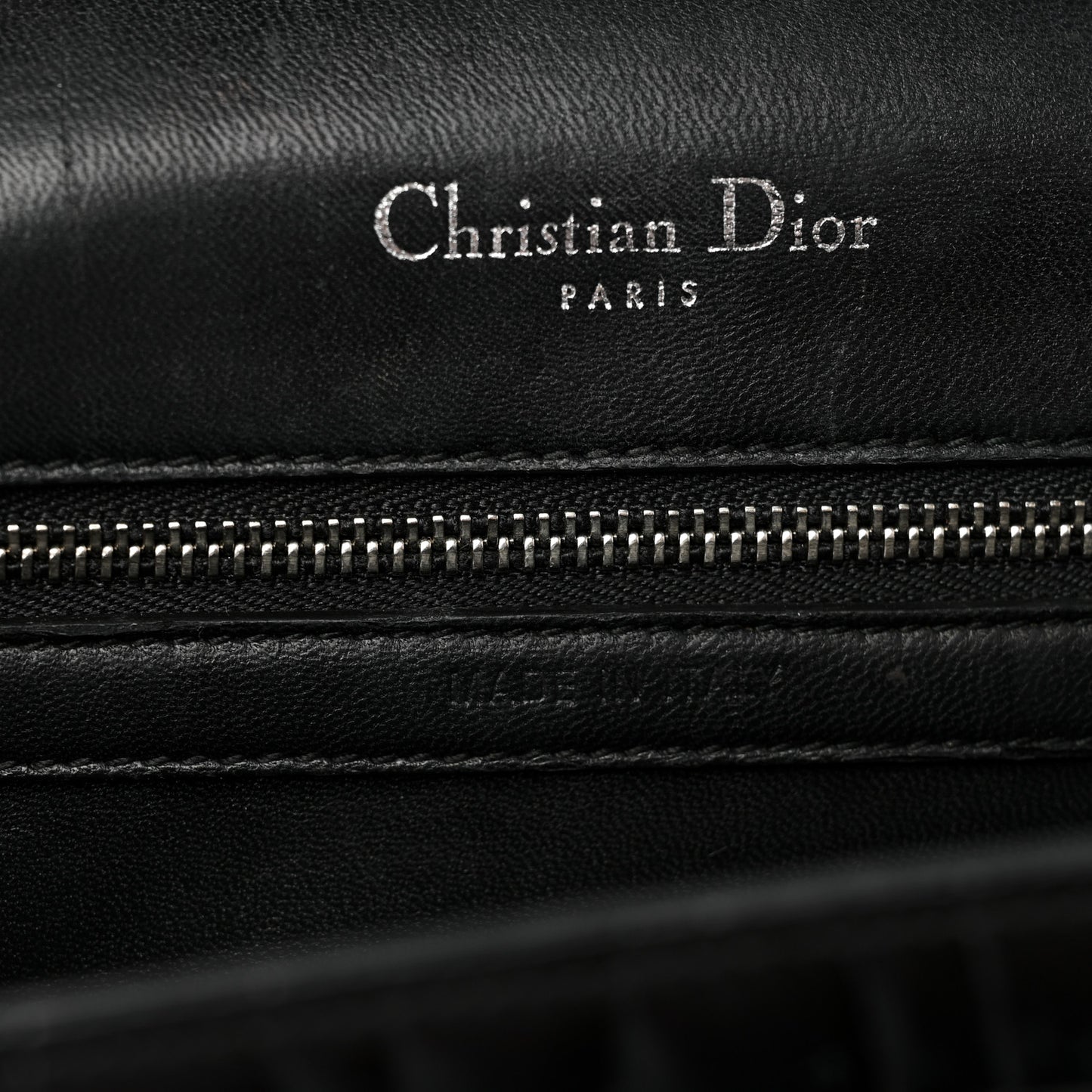 Calfskin Crocodile Embossed Small Diorama Flap Bag Black