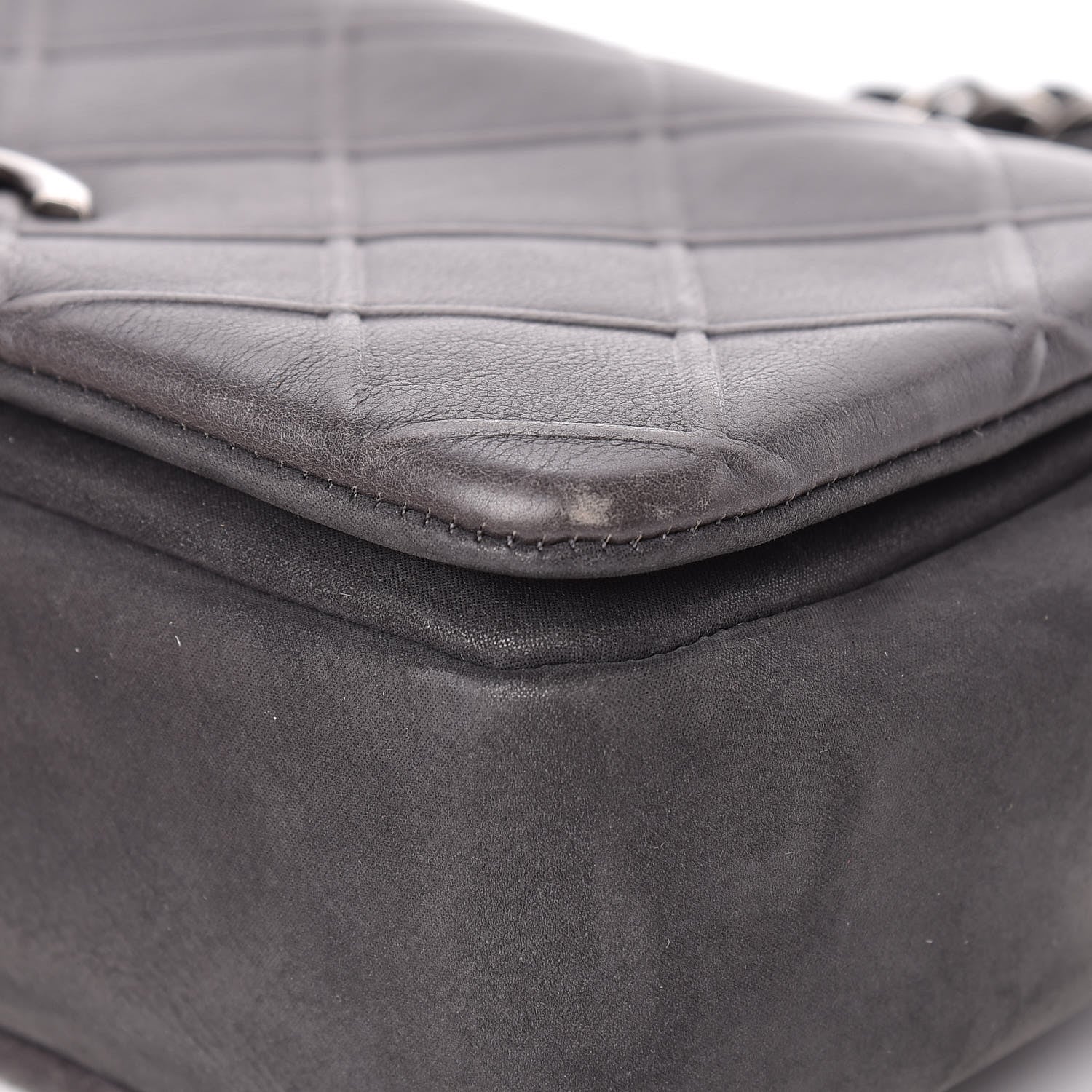 Chanel Calfskin Diamond Embossed New Chic Flap Grey 10 of 14
