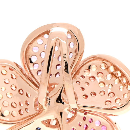 Parker & West by FASHIONPHILE 18K Rose Gold Diamond Sapphire Amethyst Flower Pendant 4 of 4
