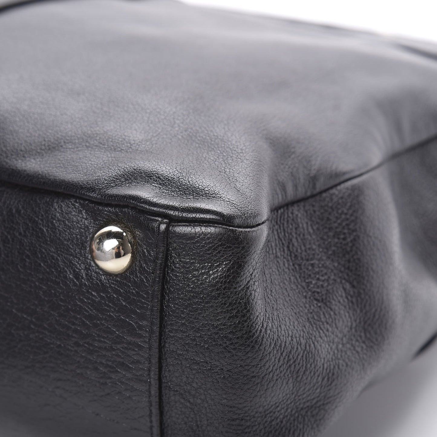 Calfskin Push Lock Satchel Black