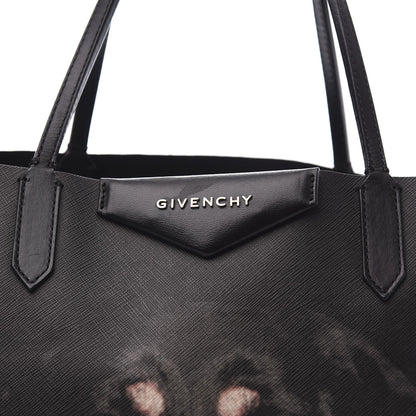 Givenchy Textured Coated Canvas Rottweiler Print Medium Antigona Tote Black 12 of 12