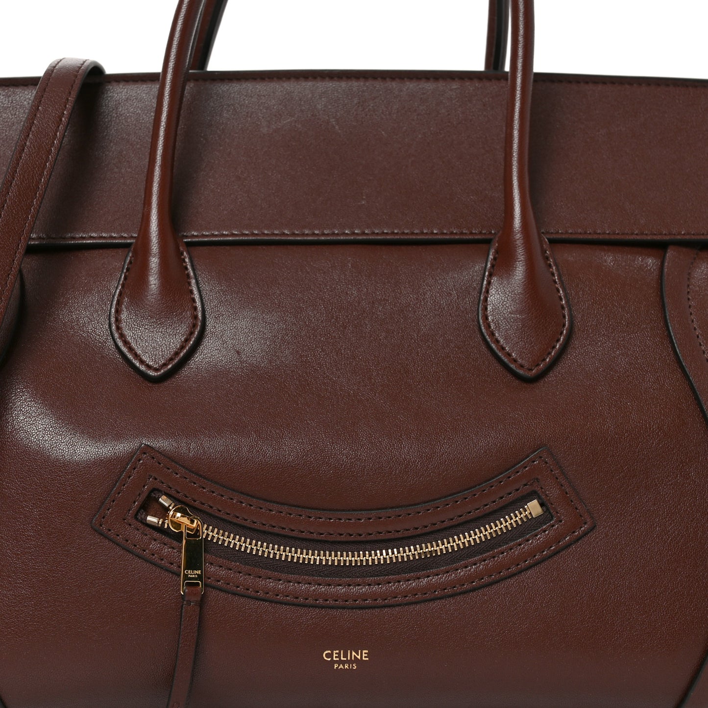 Supple Shiny Lambskin Medium Smiling New Luggage Brick